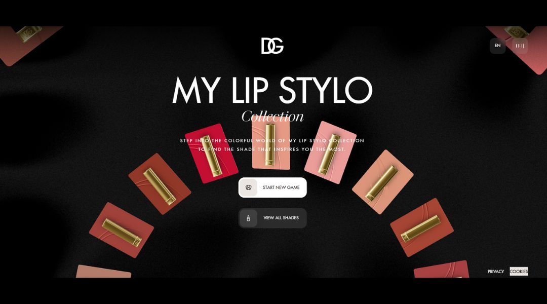 Luxurious Lipstick Game 3D Website Design