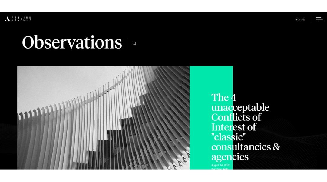 Atelier and Avenue Observations